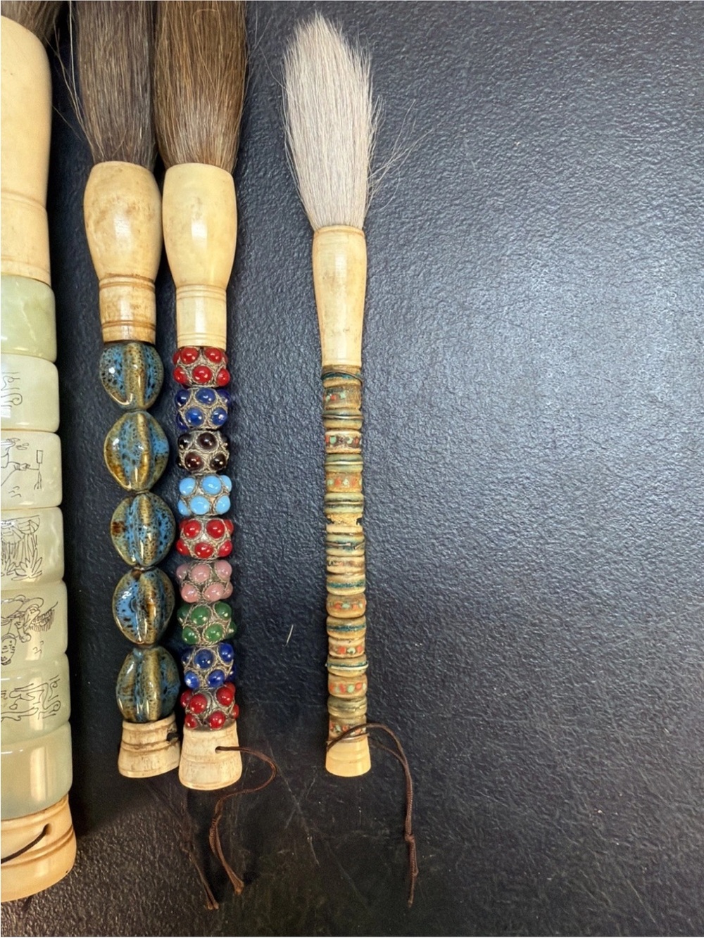 Antique GORGEOUS Asian Decorative Calligraphy Brushes - Picture 10 of 16
